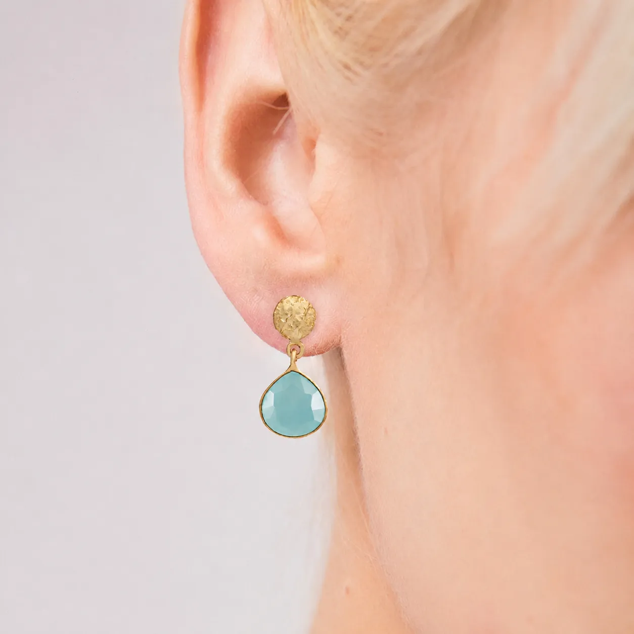 Eos Drop Gemstone Earrings: Labradorite sold by Azuni London product image thumbnail 2