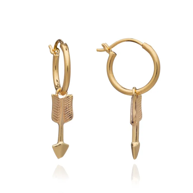 Pueblo Arrow Charm Hoop Earrings sold by Azuni London