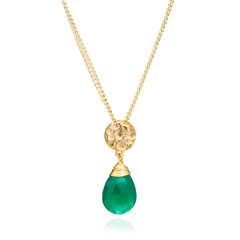 Classic Athena Gemstone Necklace: Green Onyx sold by Azuni London