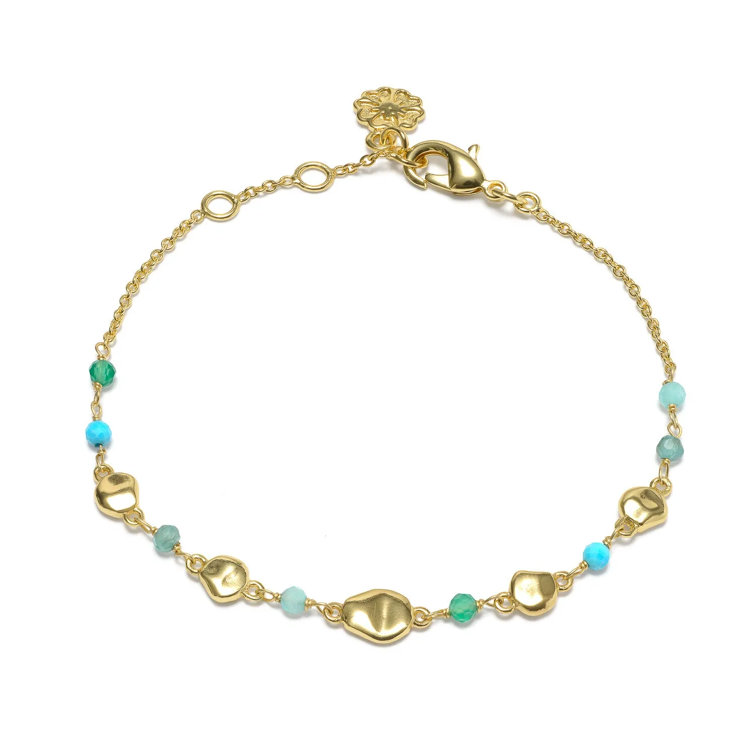 Sofia Gemstone and Gold Bead and Nugget Bracelet sold by Azuni London product image thumbnail 5