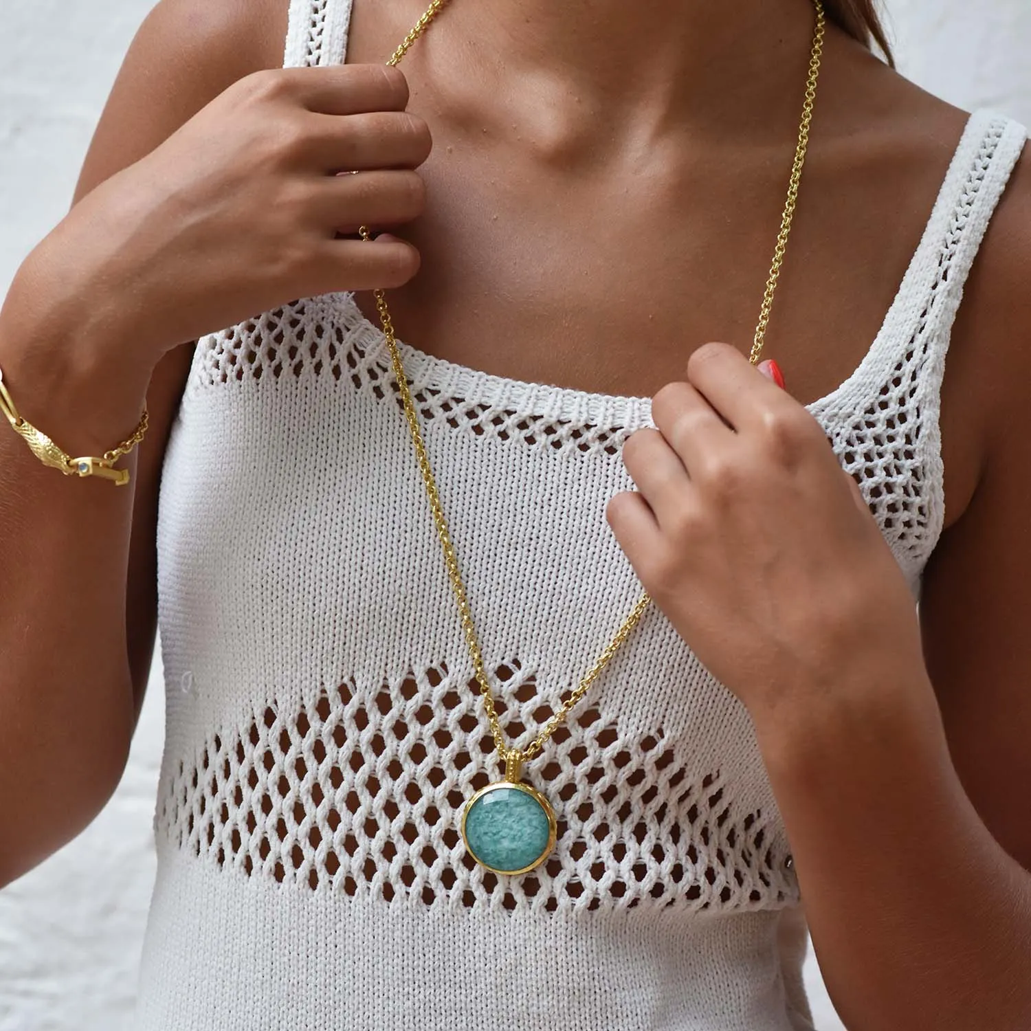 Apollo Large Reversible Gemstone Doublet Necklace sold by Azuni London product image thumbnail 4