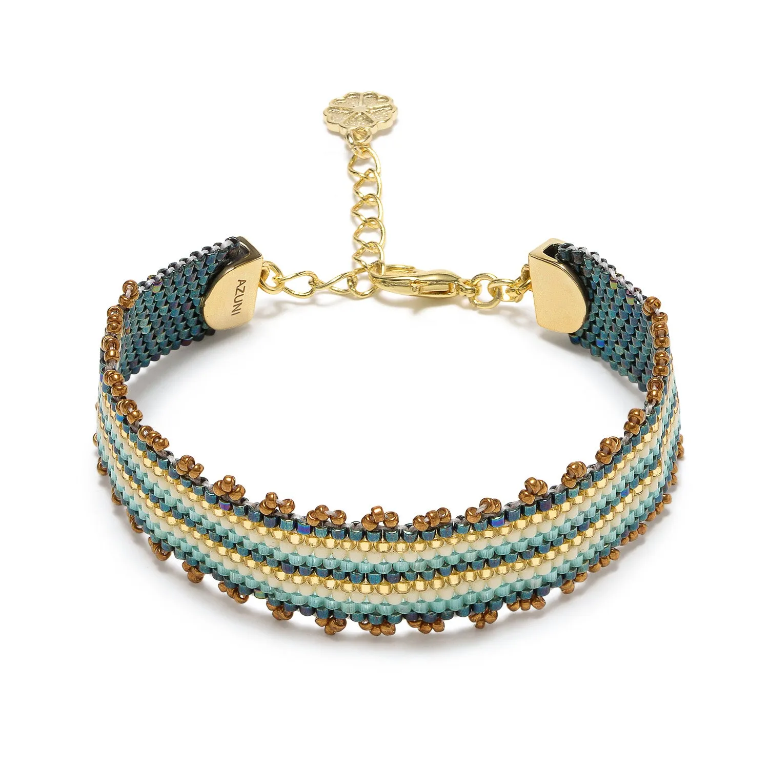 Lela Striped Beaded Freindship Bracelet sold by Azuni London product image thumbnail 2