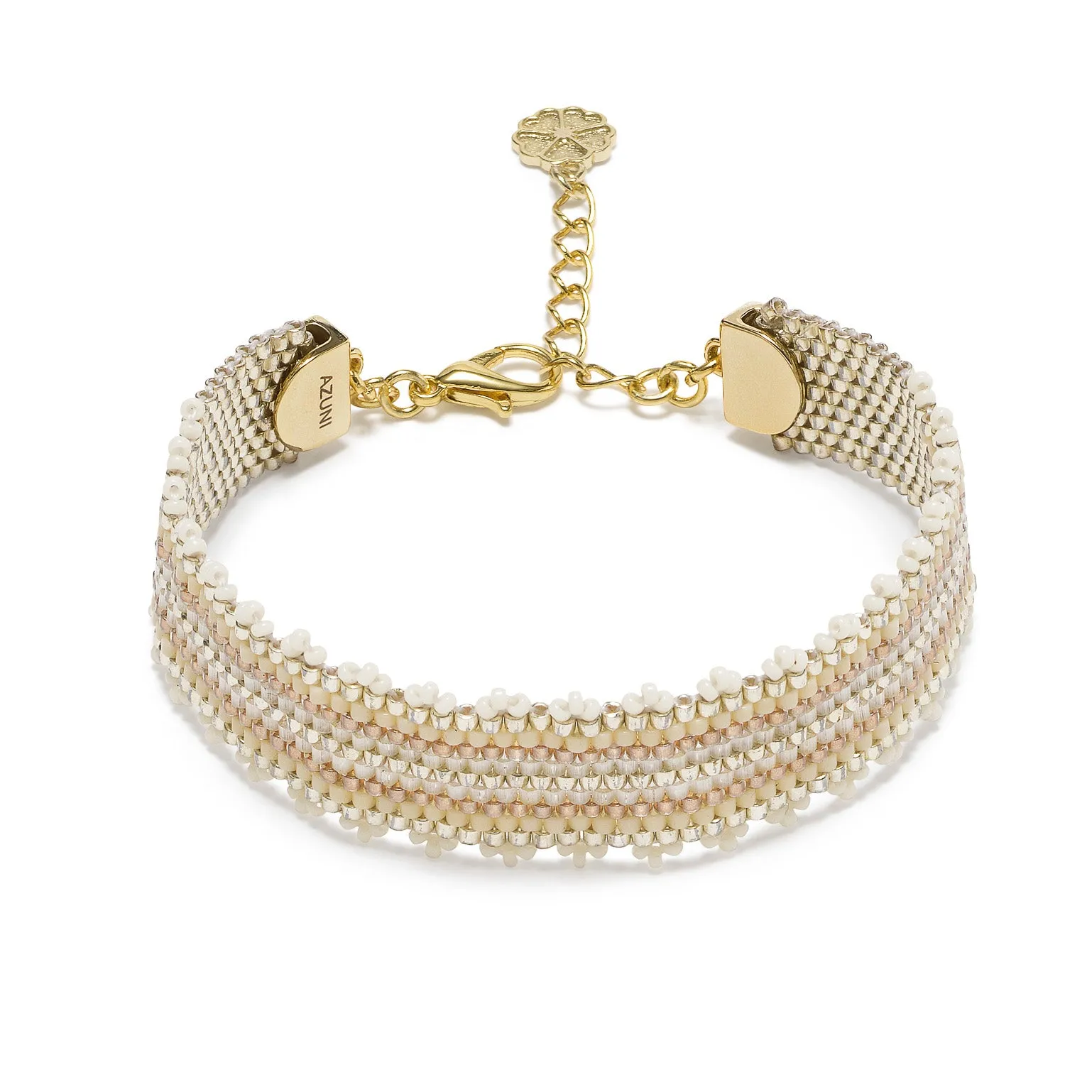 Lela Striped Beaded Freindship Bracelet sold by Azuni London