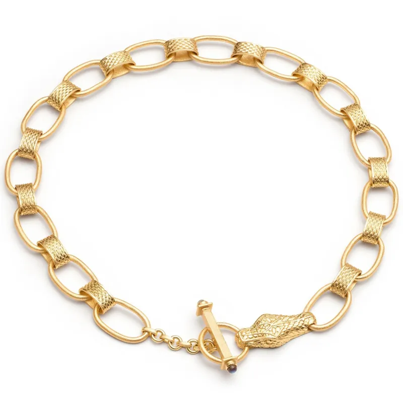 Medusa Chunky Gold Snake Necklace sold by Azuni London