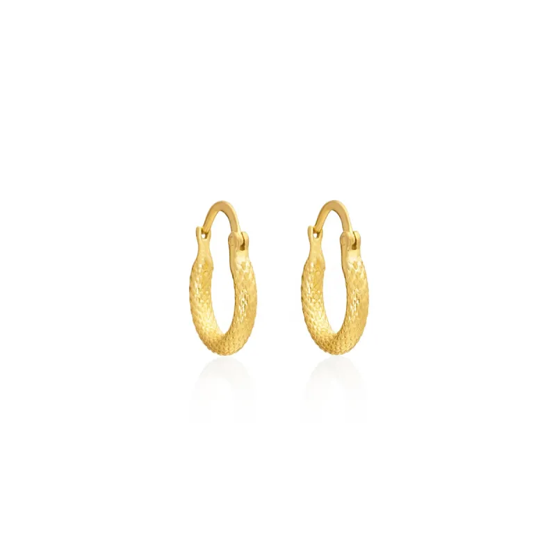 Medusa Gold Snake Scale Hoops sold by Azuni London