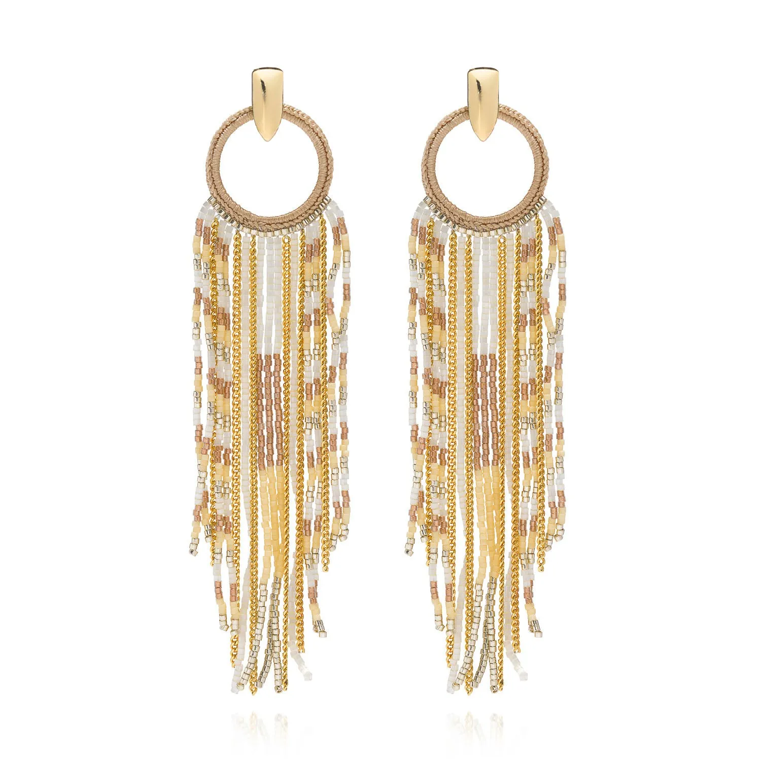 Nomad Cascading Miyuki Bead and Chain Earrings sold by Azuni London product image thumbnail 5