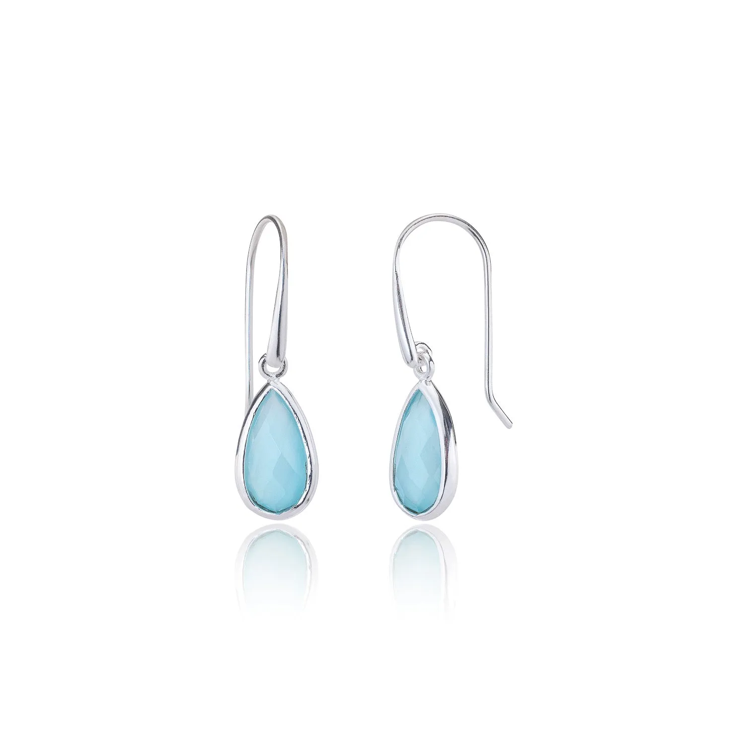 Simi Teardrop Gemstone Earrings: Silver sold by Azuni London product image thumbnail 4