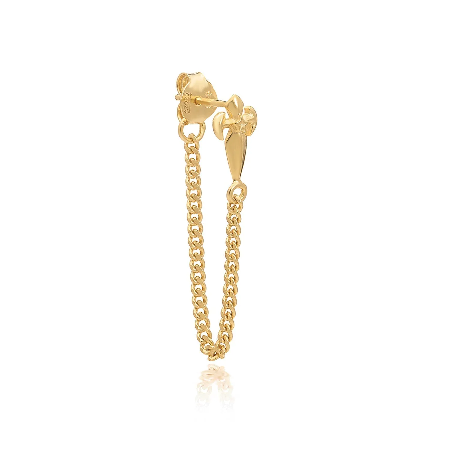 Gold Vermeil Dagger Chain Stud sold by Azuni London product image thumbnail 2