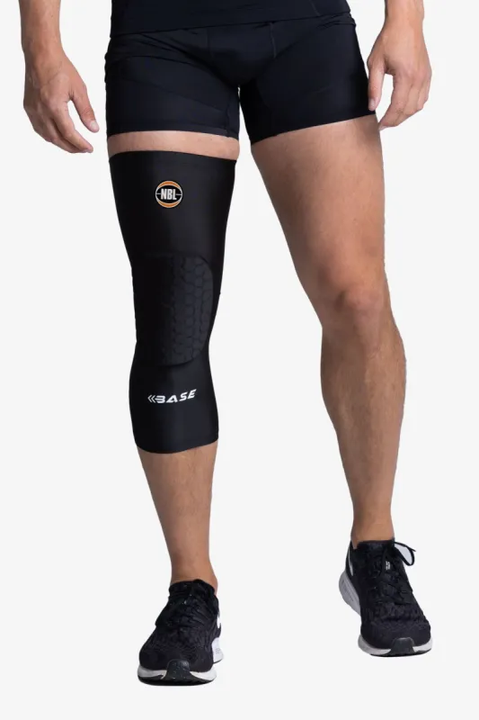 BASE + NBL Square Padded Knee Guard (Single) - Black sold by BASE Compression