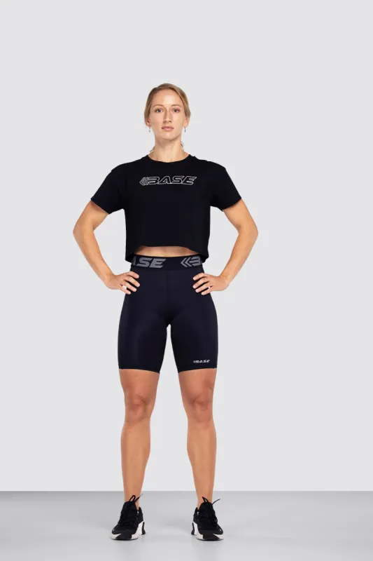 BASE Women's Crop Tee - Black sold by BASE Compression