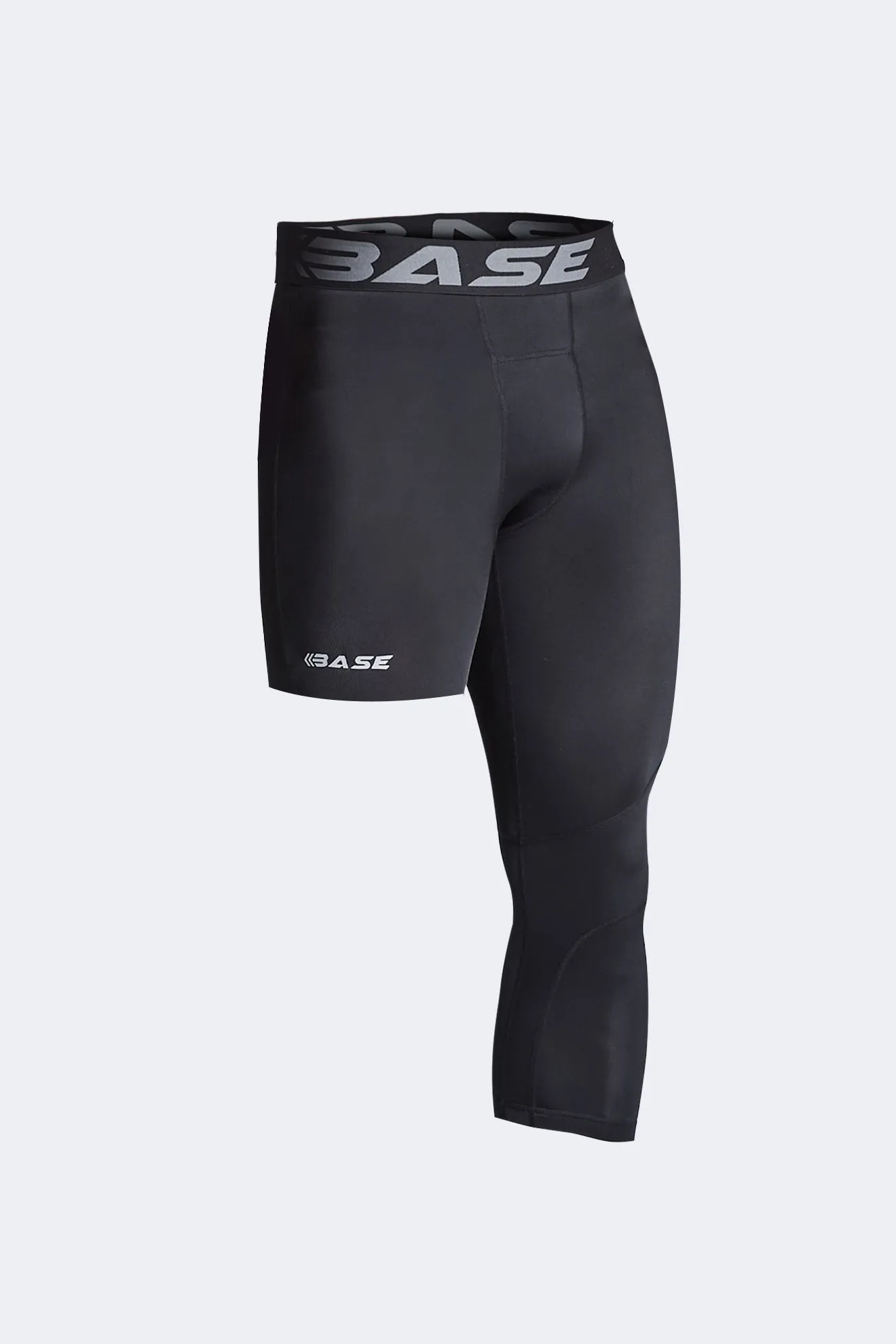 BASE Men's Adapted 3/4 Tights - Black (Right leg short) sold by BASE Compression
