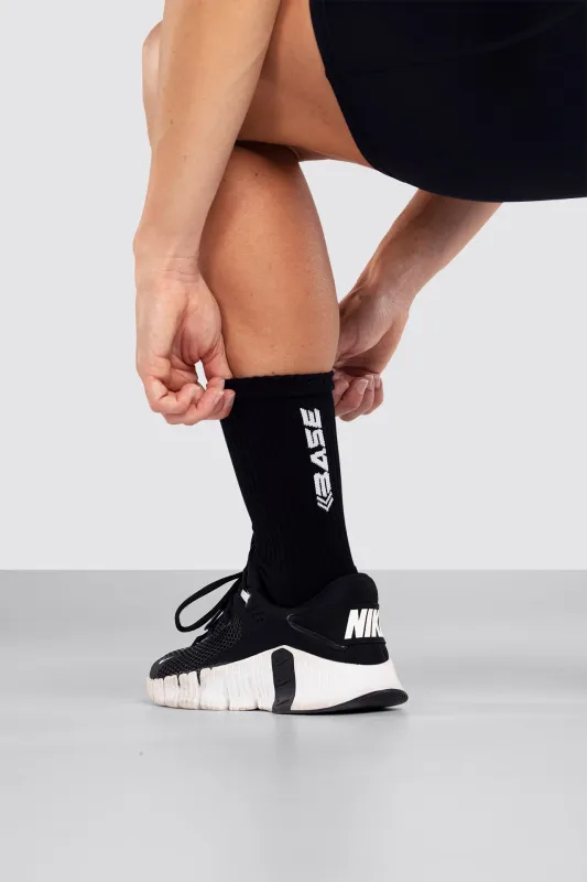 BASE Unisex Crew Socks - Black sold by BASE Compression