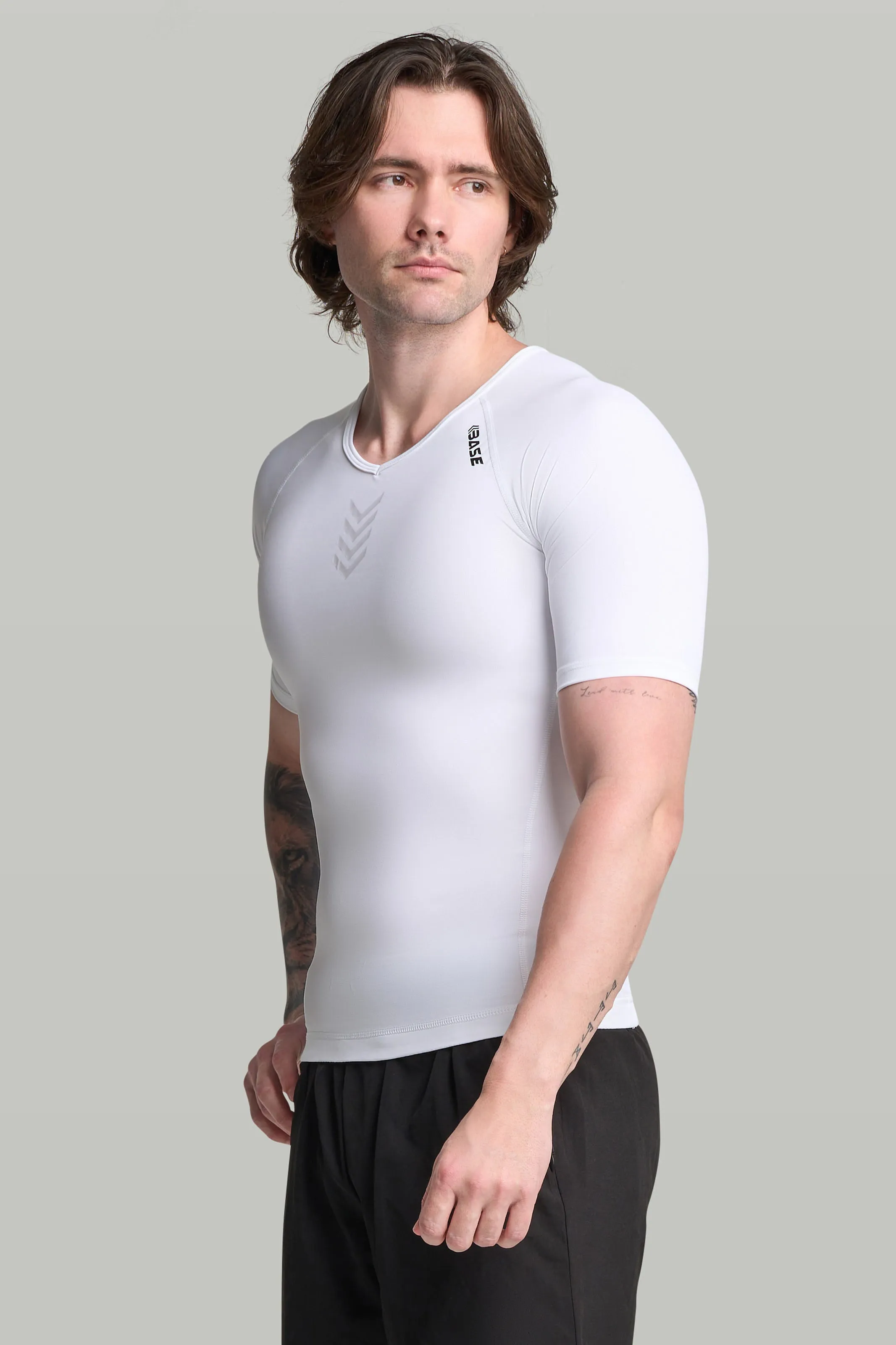 BASE Mens Short Sleeve Compression Tee - White sold by BASE Compression product image thumbnail 2