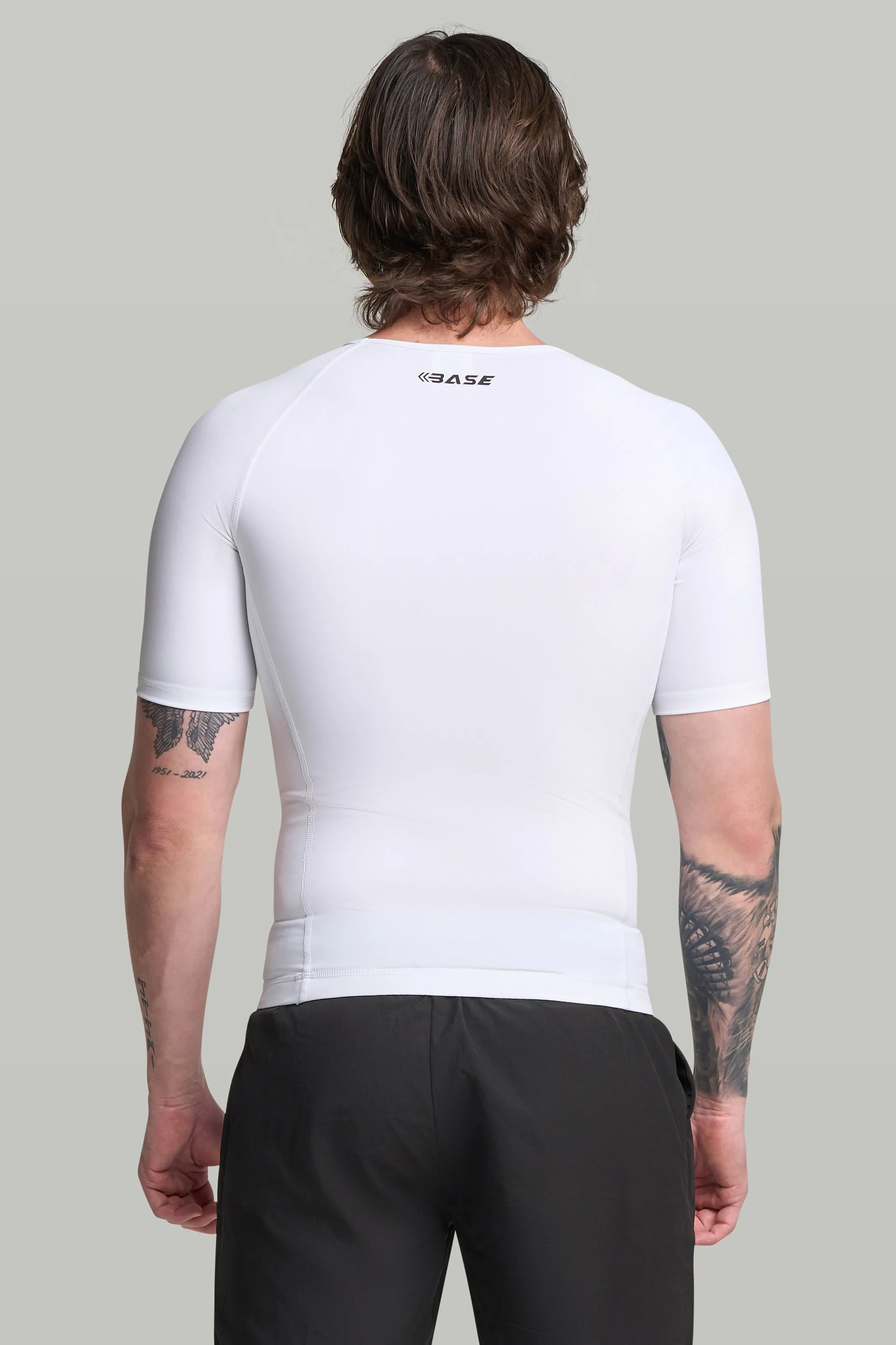 BASE Mens Short Sleeve Compression Tee - White sold by BASE Compression product image thumbnail 3