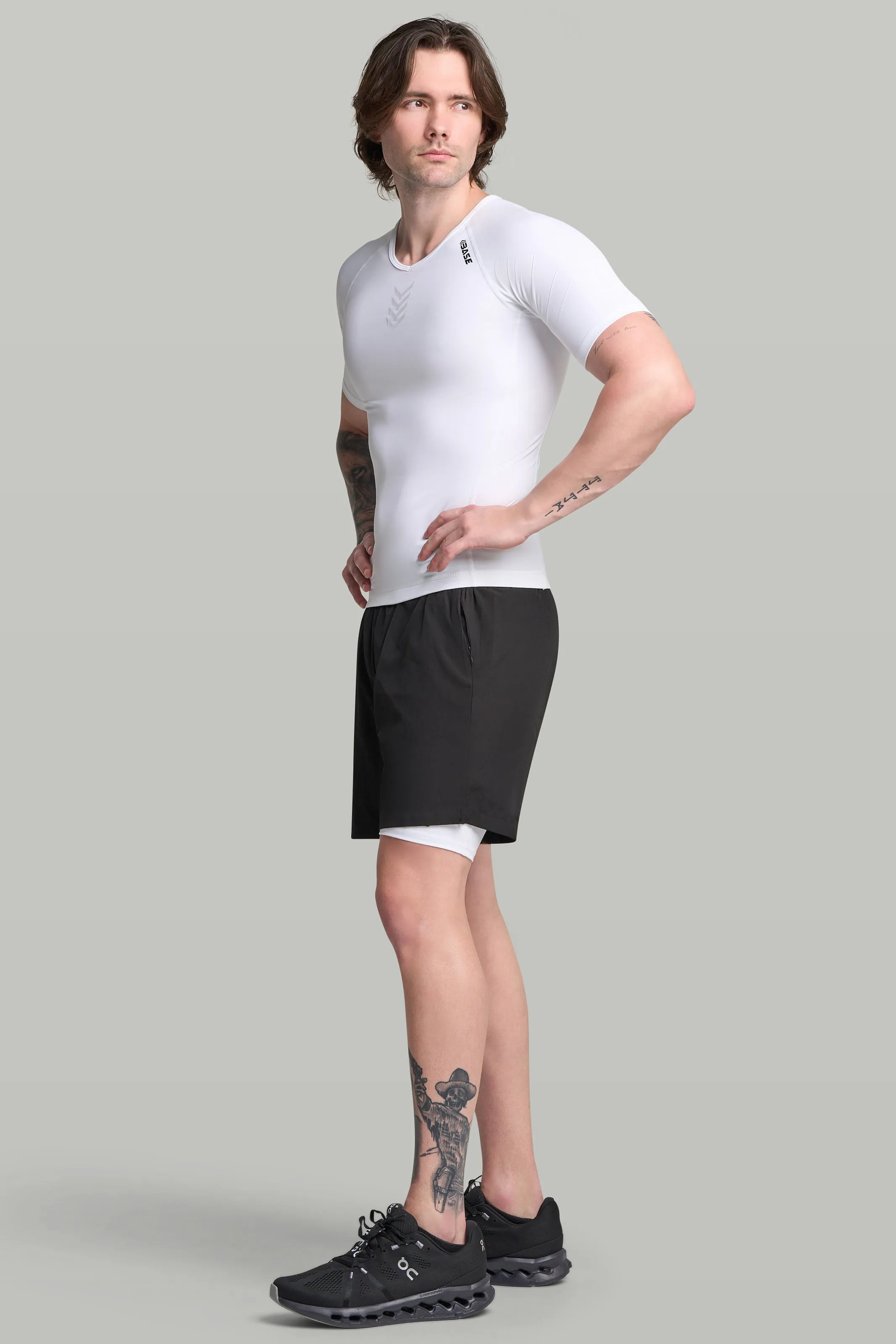 BASE Mens Short Sleeve Compression Tee - White sold by BASE Compression product image thumbnail 4