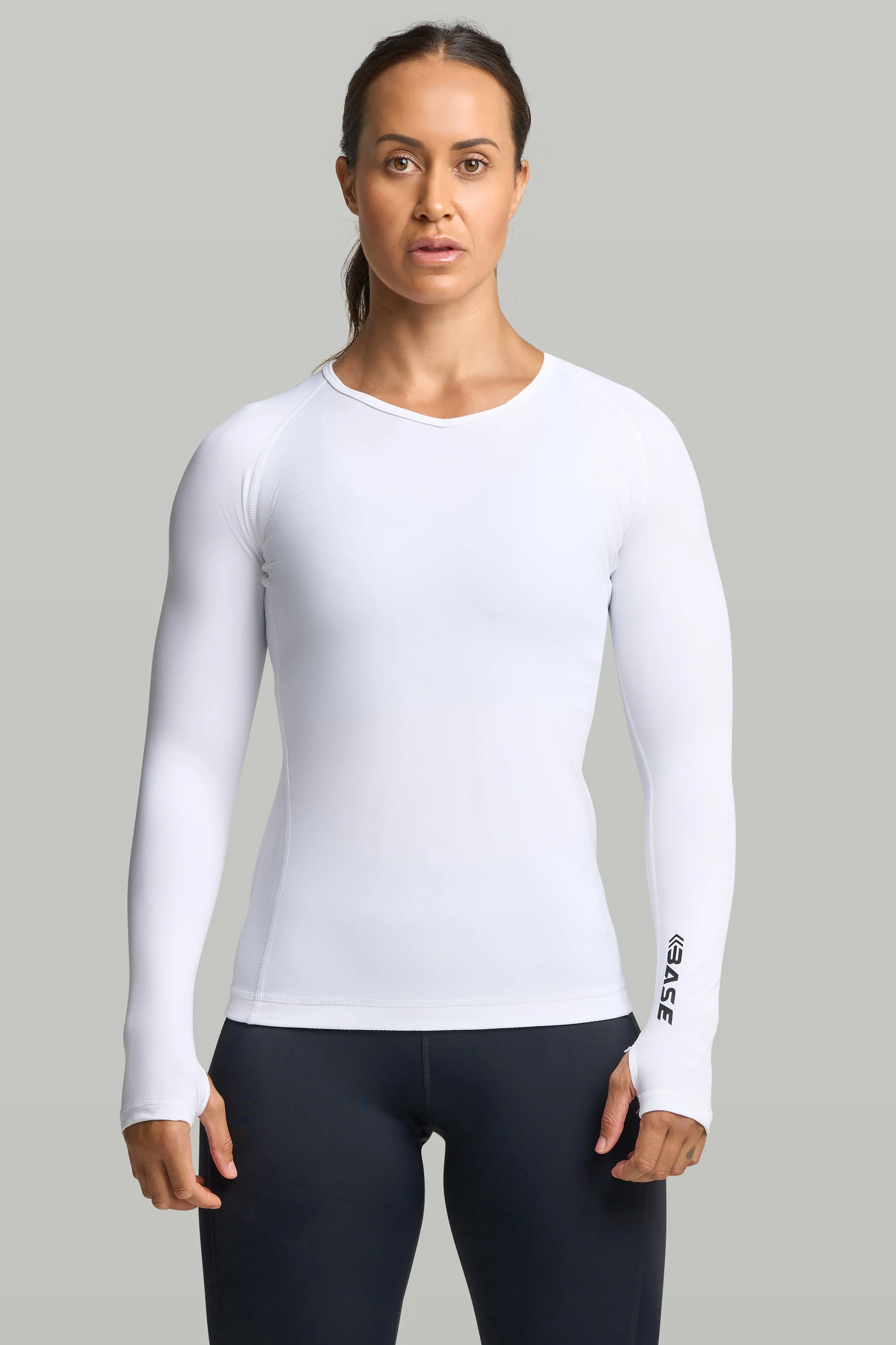 BASE Women's Endurance Long Sleeve Compression Tee - White sold by BASE Compression product image thumbnail 5