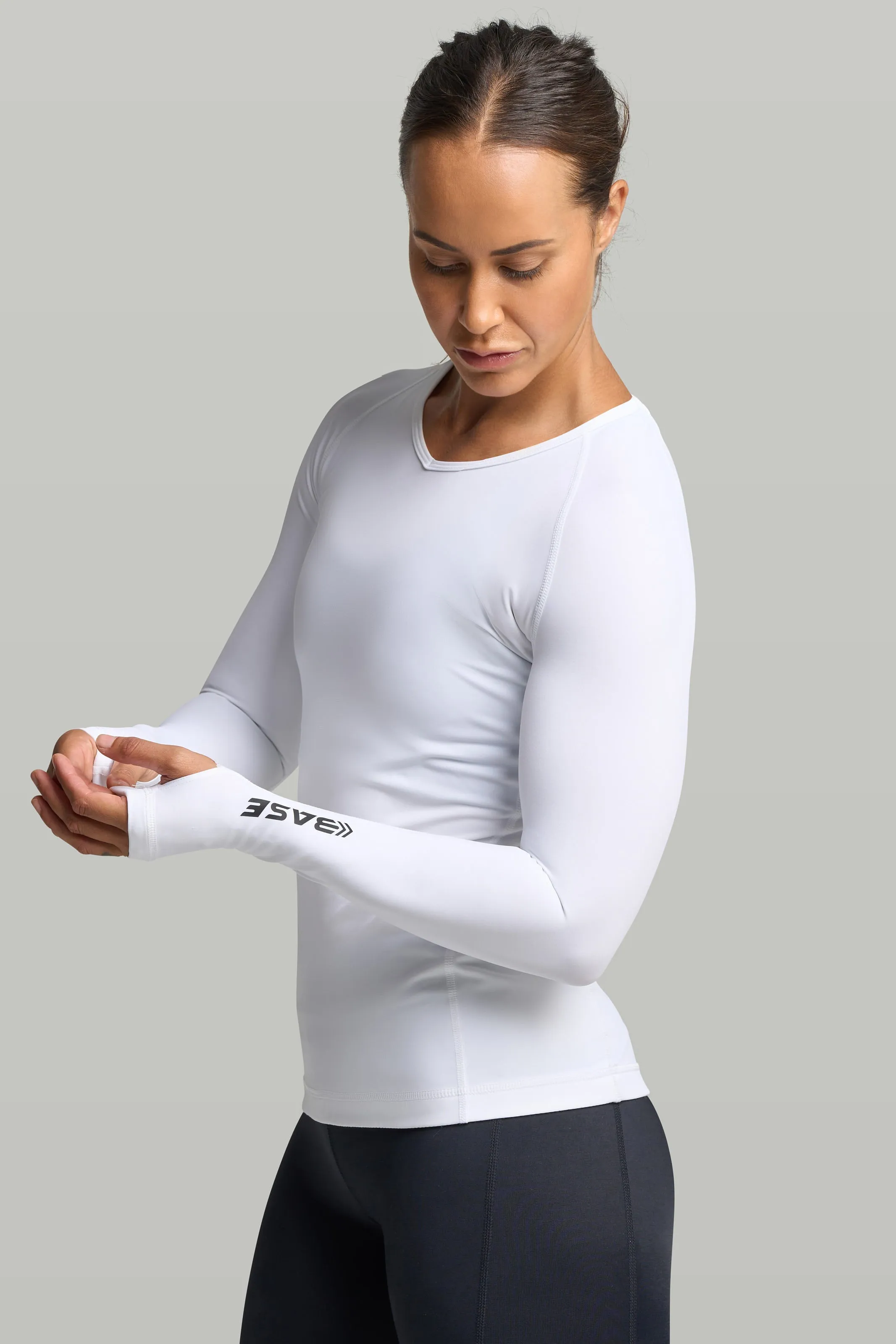 BASE Women's Endurance Long Sleeve Compression Tee - White sold by BASE Compression product image thumbnail 2
