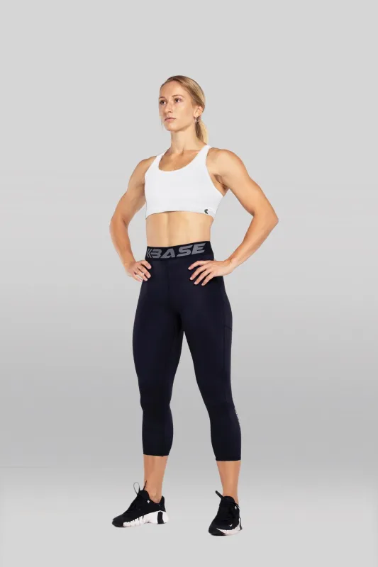 BASE Women's Cross-Back Sports Bra - White sold by BASE Compression