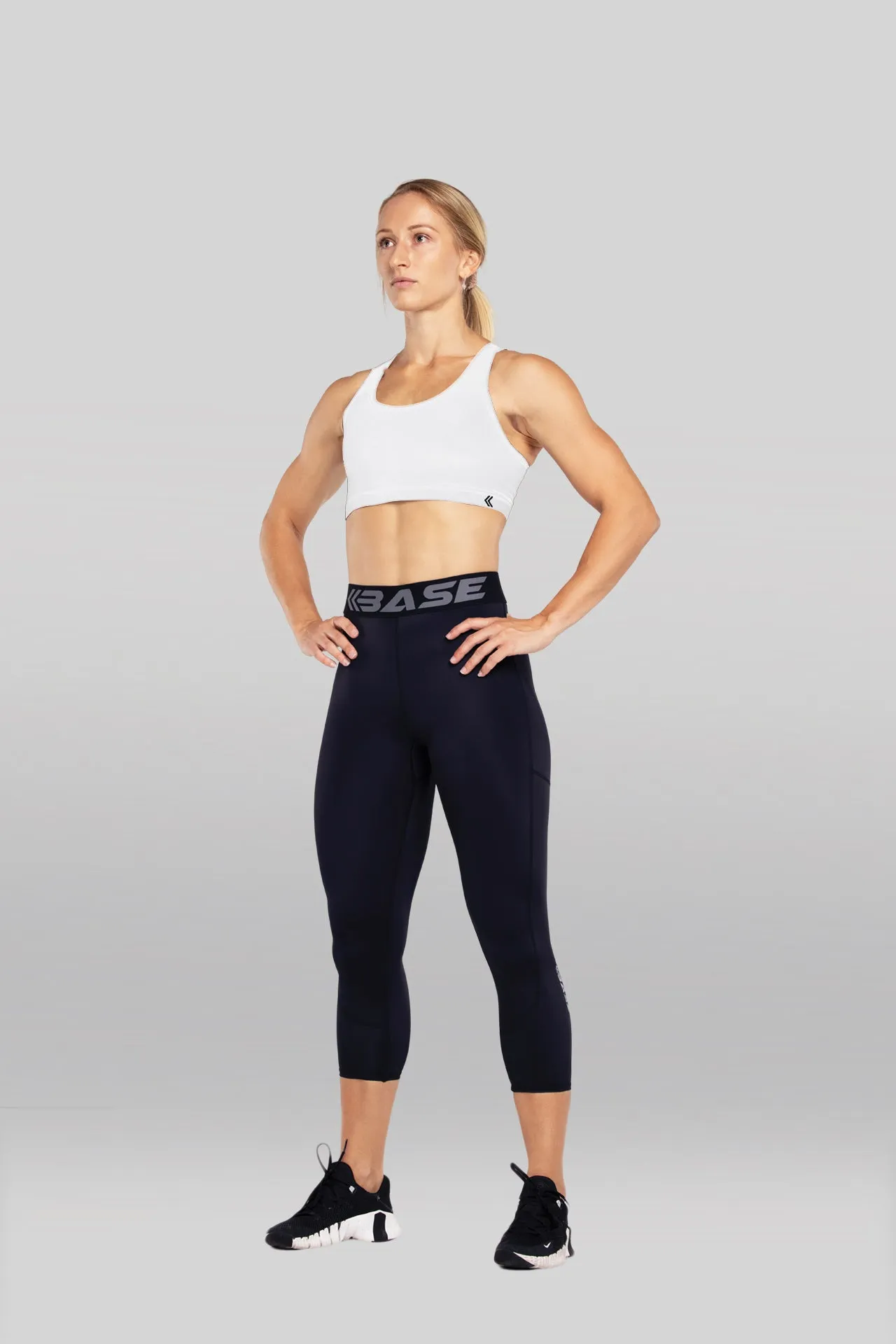 BASE Women's Cross-Back Sports Bra - White sold by BASE Compression