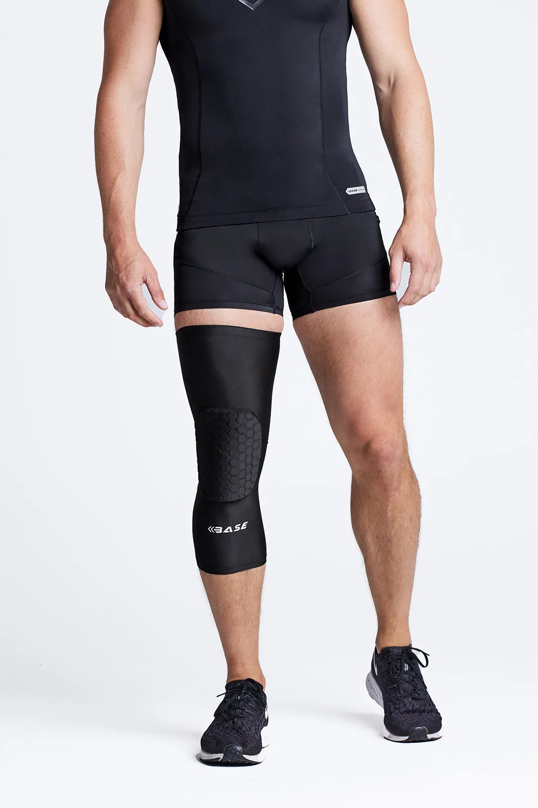 BASE Square Padded Knee Guard (Single) - Black sold by BASE Compression product image thumbnail 2