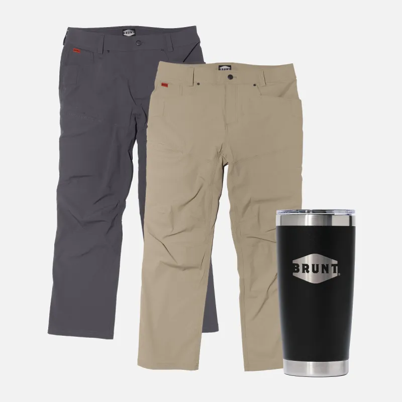 The Costello Pant Bonus Pack (FREE 20 oz Tumbler) sold by BRUNT Workwear