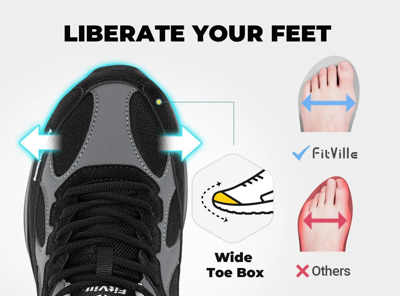 FitVille Men's HeelAero Walking Shoes V1 sold by FitVille product image thumbnail 3