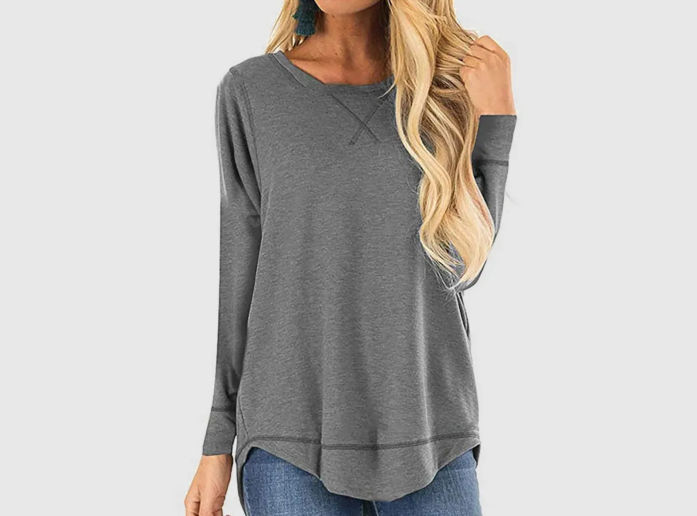 FitVille Women's Long-Sleeve Round Neck T-Shirt sold by FitVille product image thumbnail 3