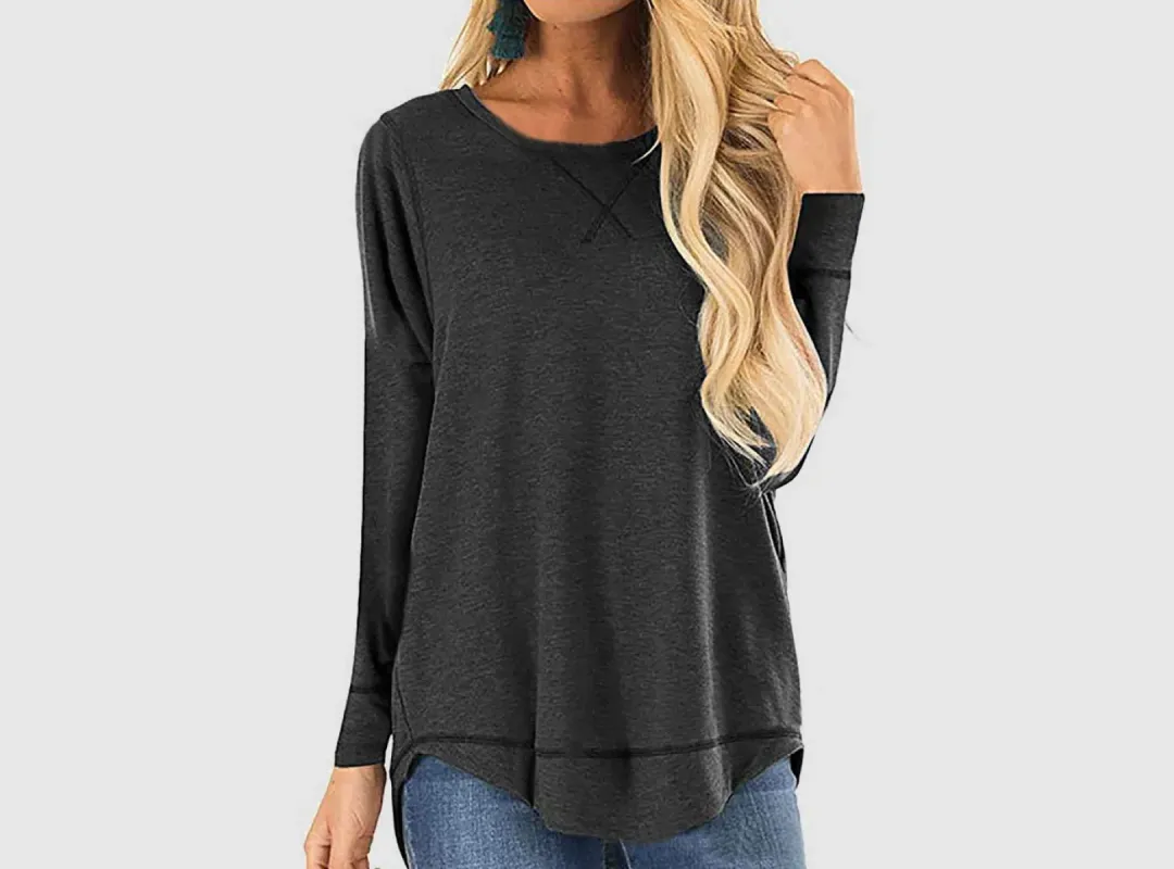 FitVille Women's Long-Sleeve Round Neck T-Shirt sold by FitVille