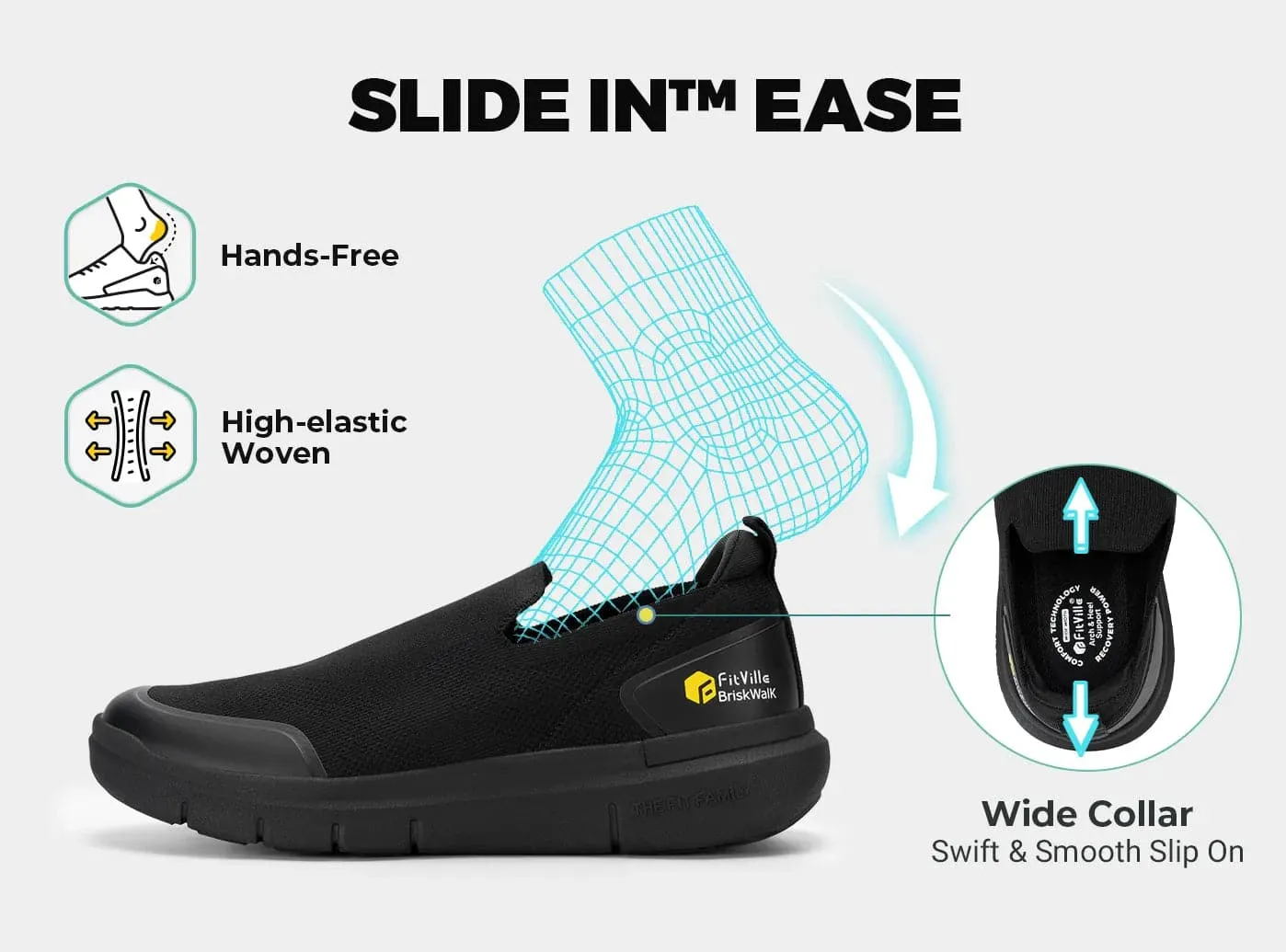 Men's BriskWalk Recovery Slip-On V1 sold by FitVille product image thumbnail 3