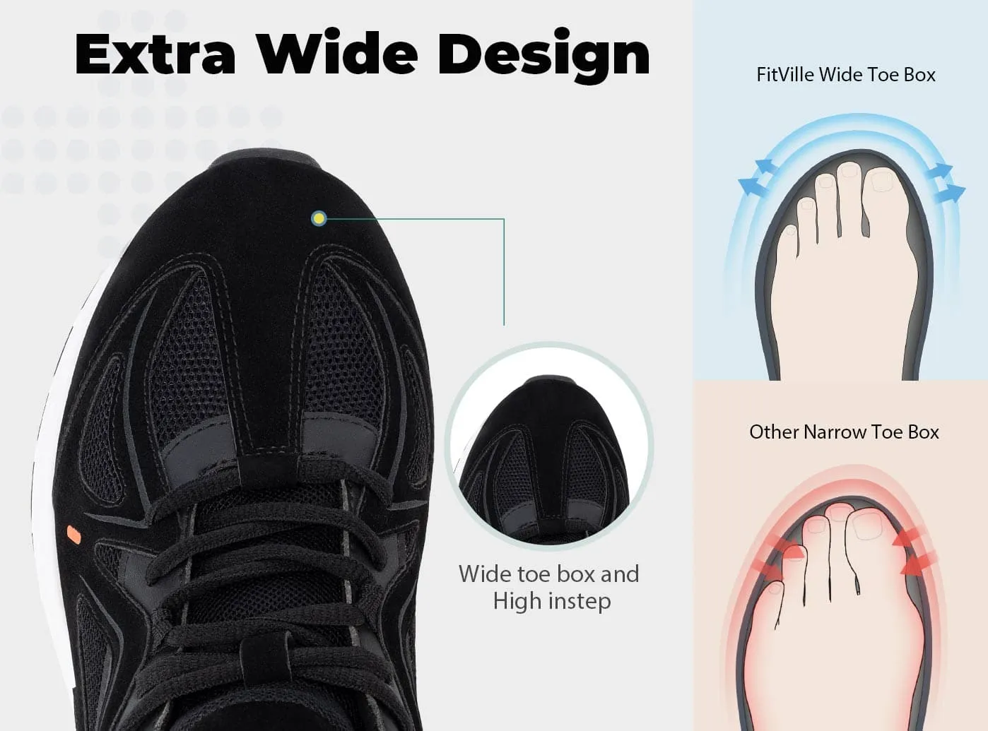 FitVille Men's High-top Rebound Core Walking Shoes V4 sold by FitVille product image thumbnail 3