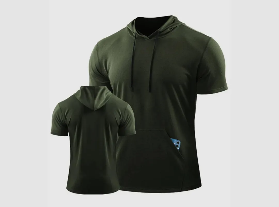 FitVille Men's Short-Sleeve Hoodie sold by FitVille