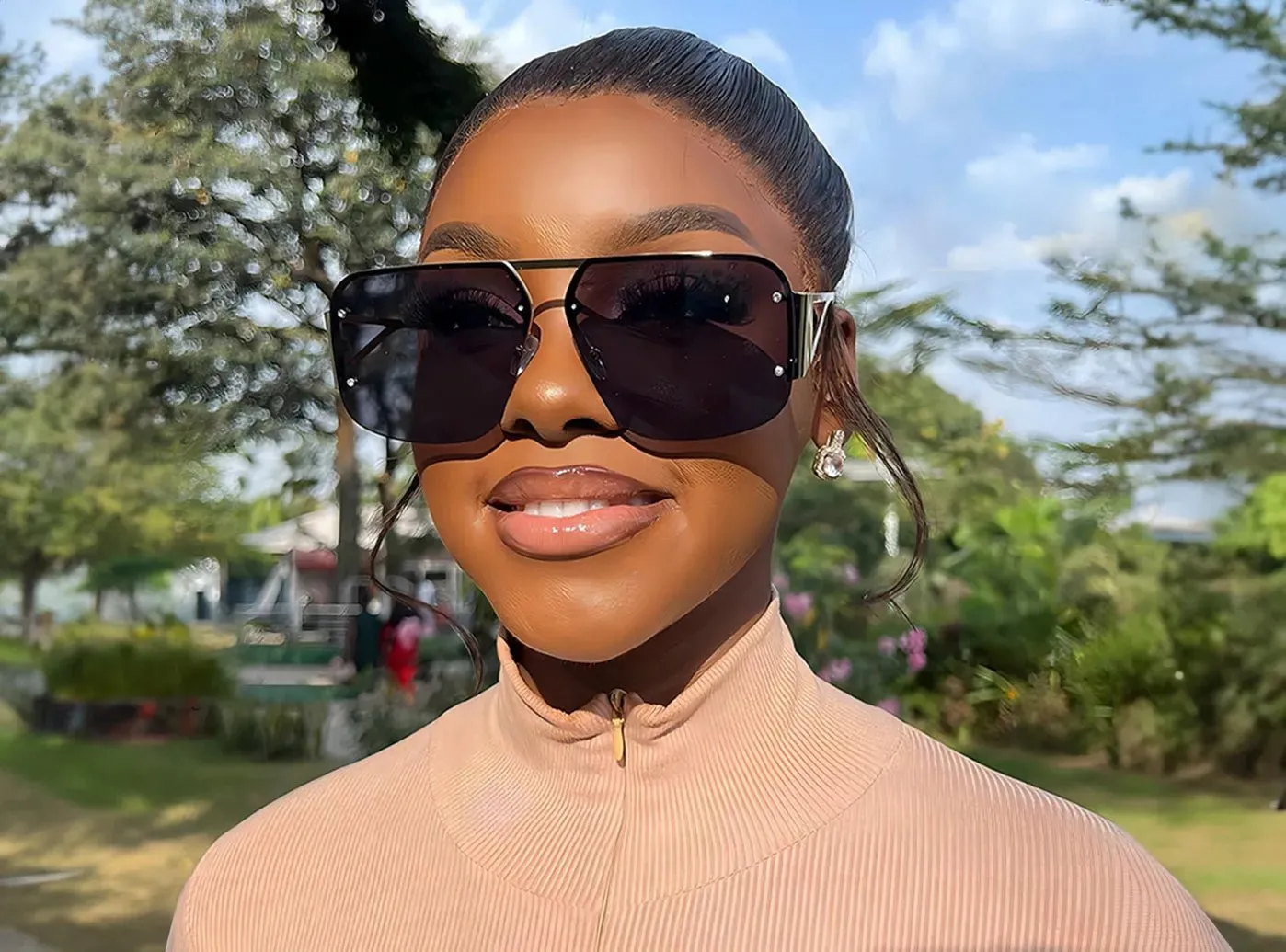 FitVille Premium Metal Semi-Rimless Sunglasses sold by FitVille product image thumbnail 3