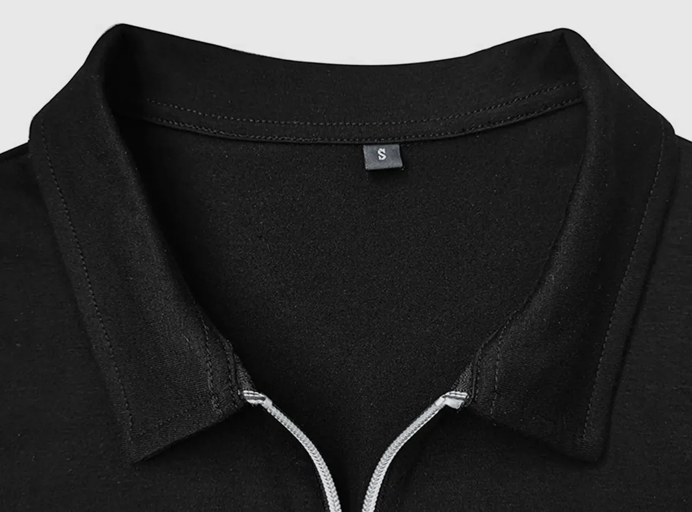 FitVille Men's Fashion Colorblock Long-Sleeve Zip Henley Polo Shirt sold by FitVille product image thumbnail 4