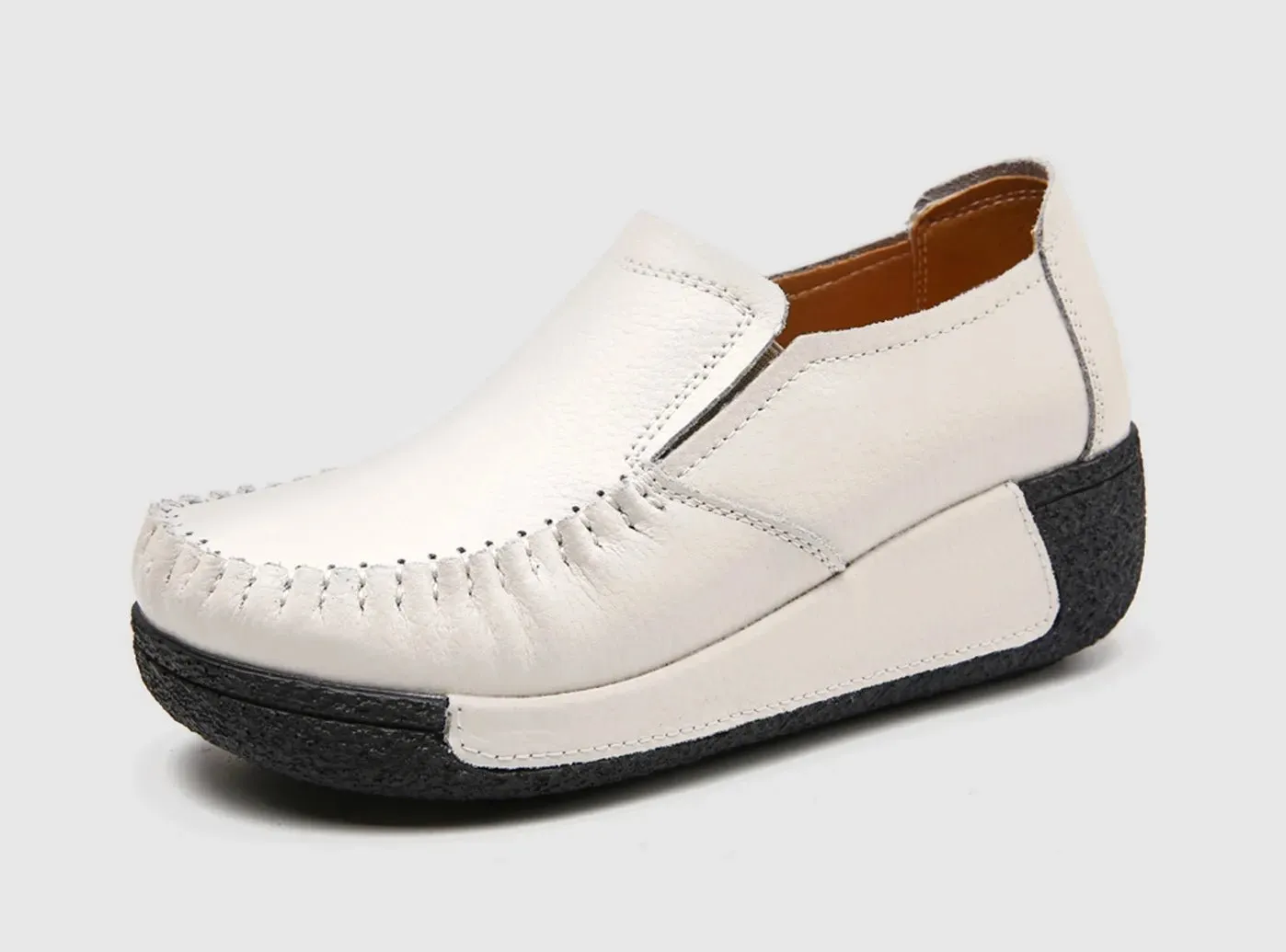 FitVille Women's Platform Leather Loafers sold by FitVille