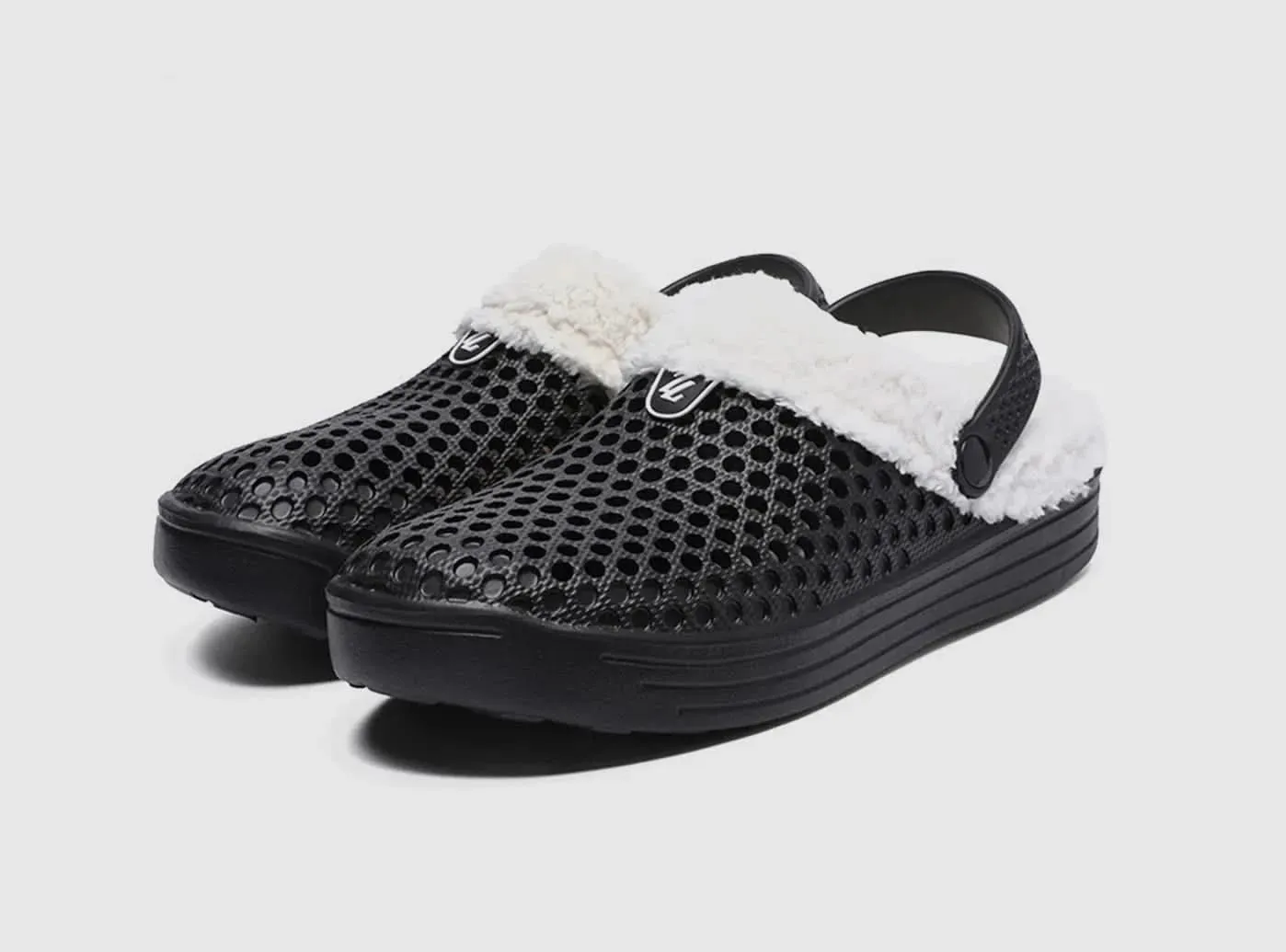 FitVille Men's Hollow Out Fur-lined Clogs sold by FitVille