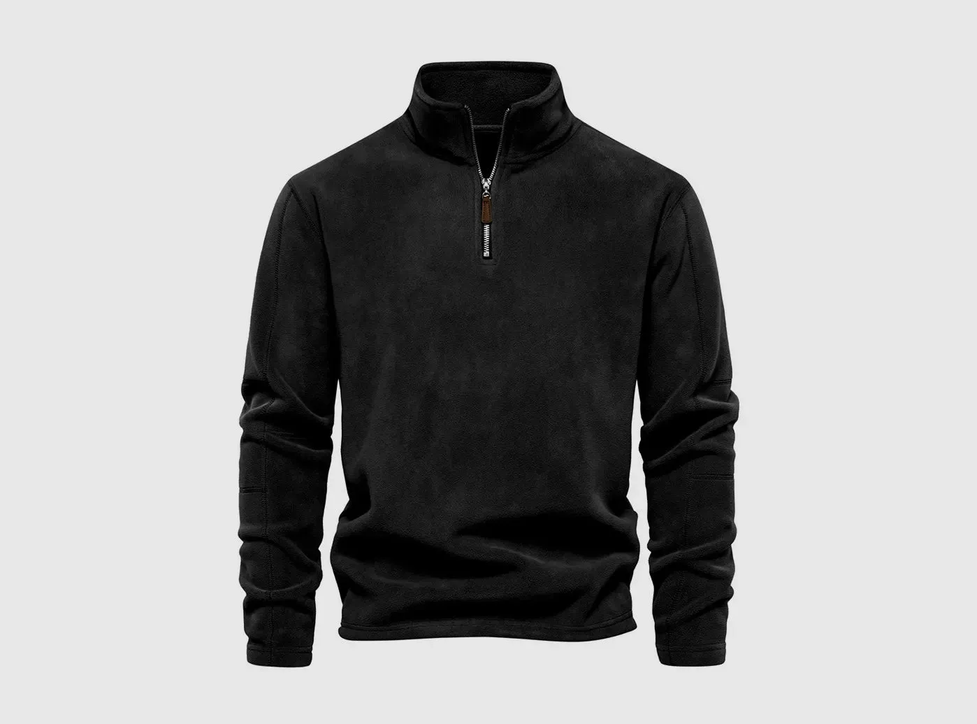 FitVille Men's Standing Neck Half Zip Fleece Sweater sold by FitVille product image thumbnail 4