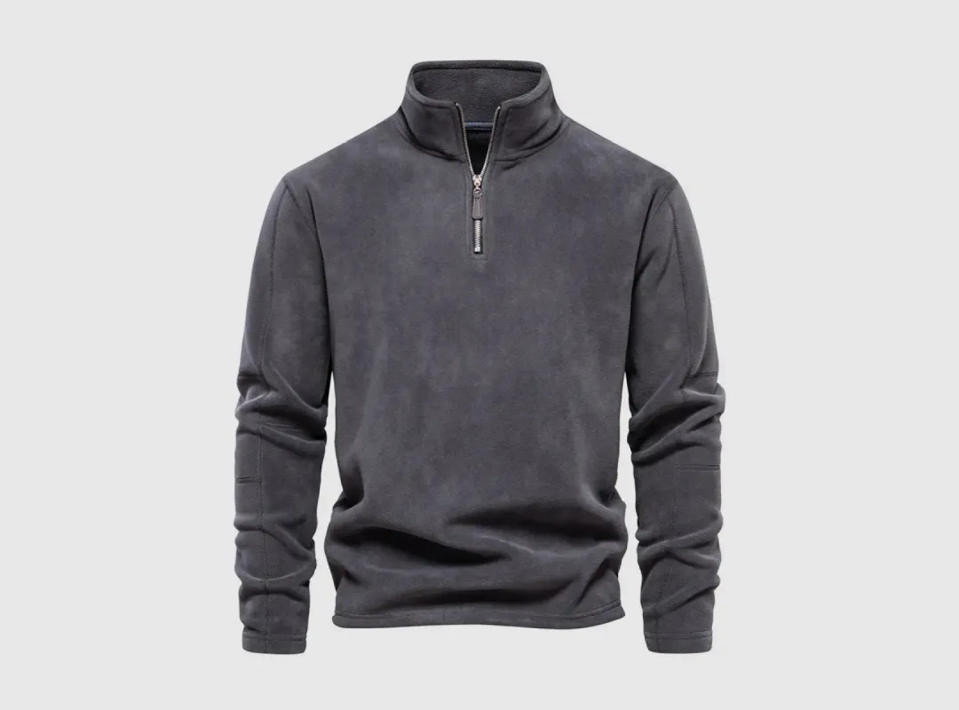 FitVille Men's Standing Neck Half Zip Fleece Sweater sold by FitVille