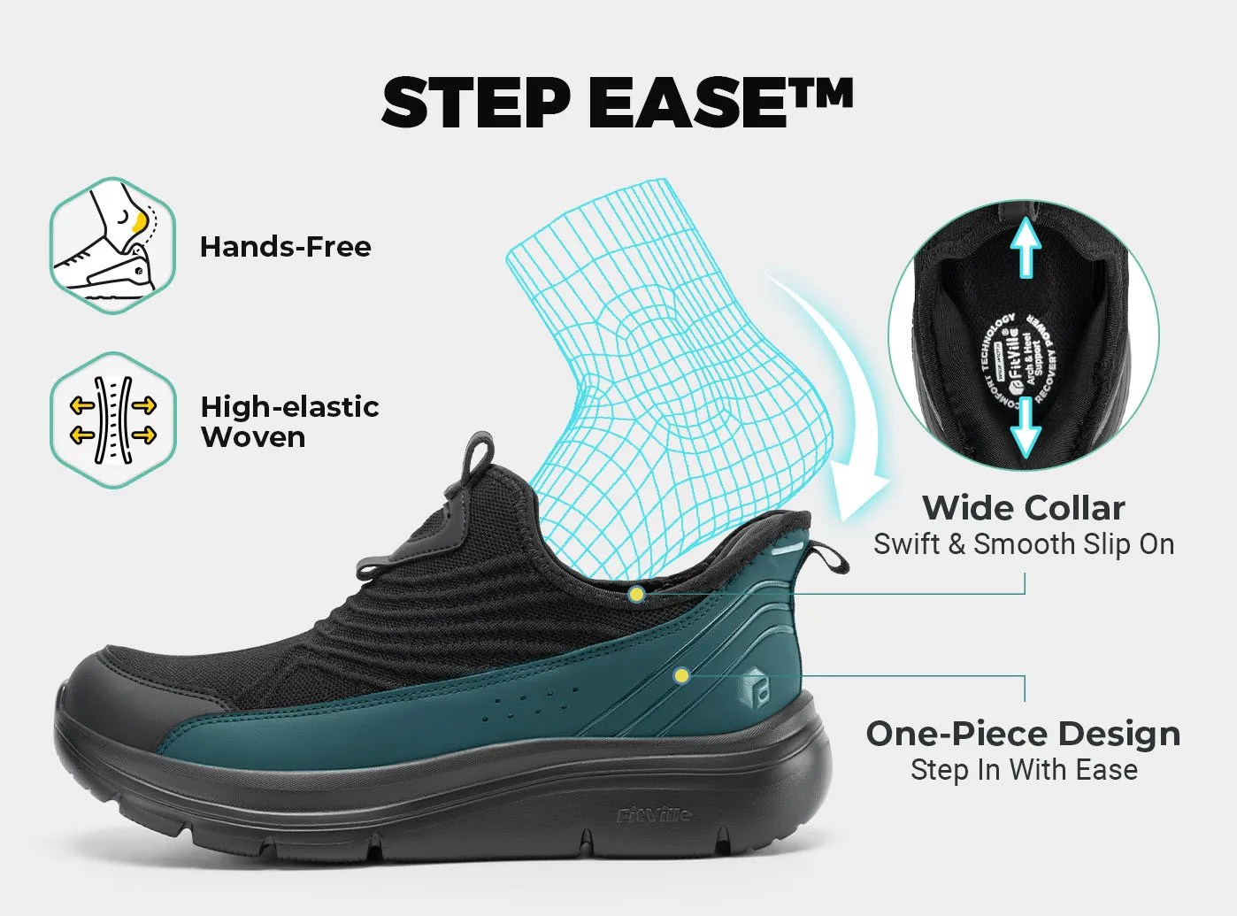 Men's Step Ease Slip-On V1 sold by FitVille product image thumbnail 5