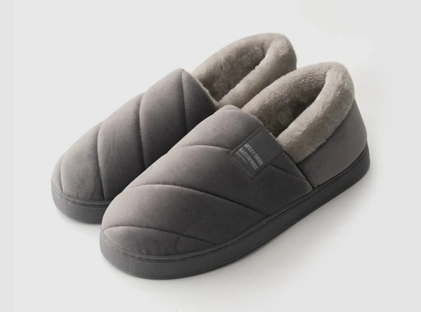 FitVille Men's Thick-Soled Warm Cotton Slippers sold by FitVille