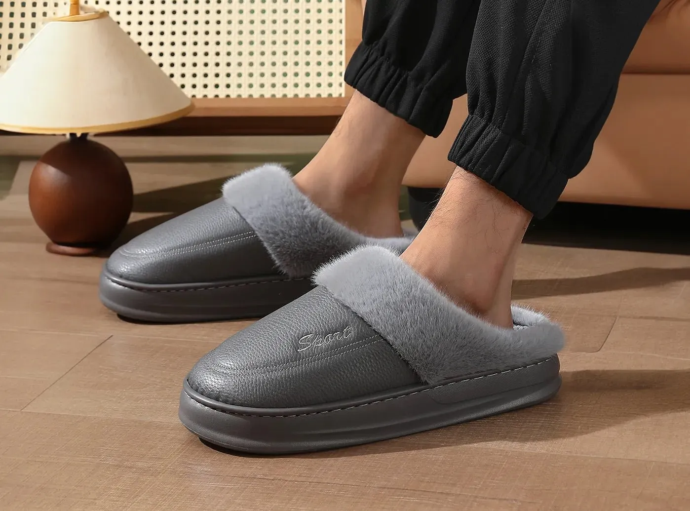 FitVille Men's Waterproof Winter Slippers sold by FitVille product image thumbnail 2