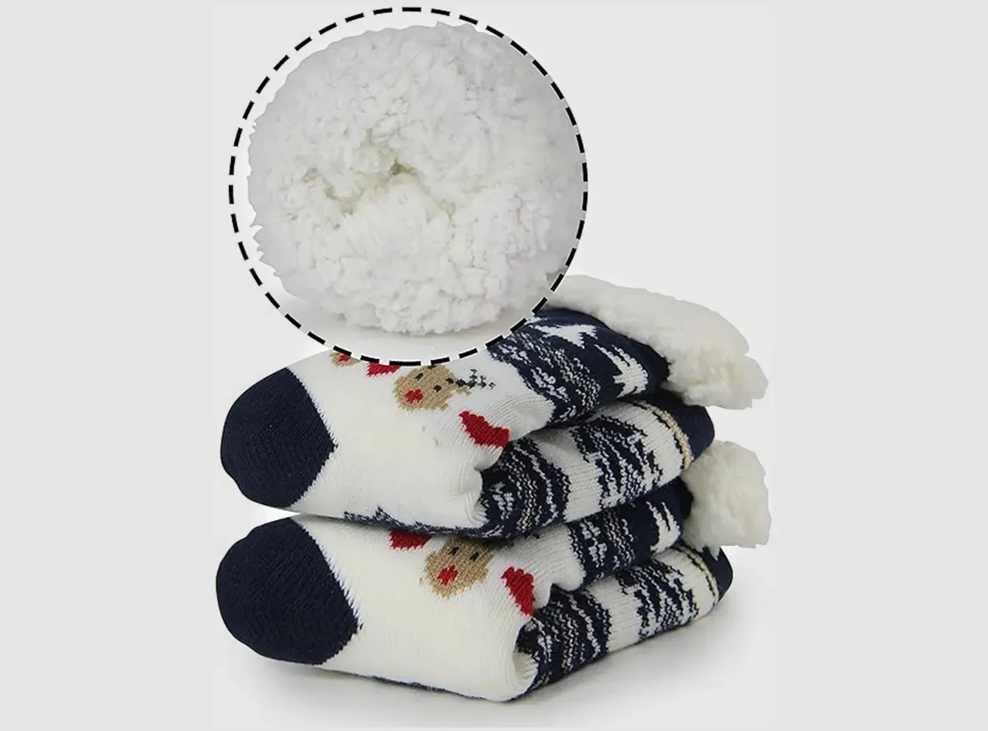 FitVille Women's Fur-lined Christmas Floor Socks sold by FitVille product image thumbnail 4