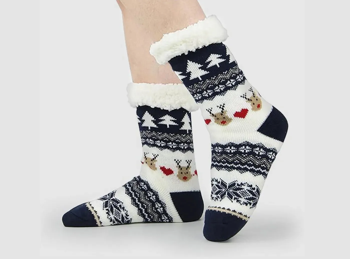 FitVille Women's Fur-lined Christmas Floor Socks sold by FitVille product image thumbnail 5