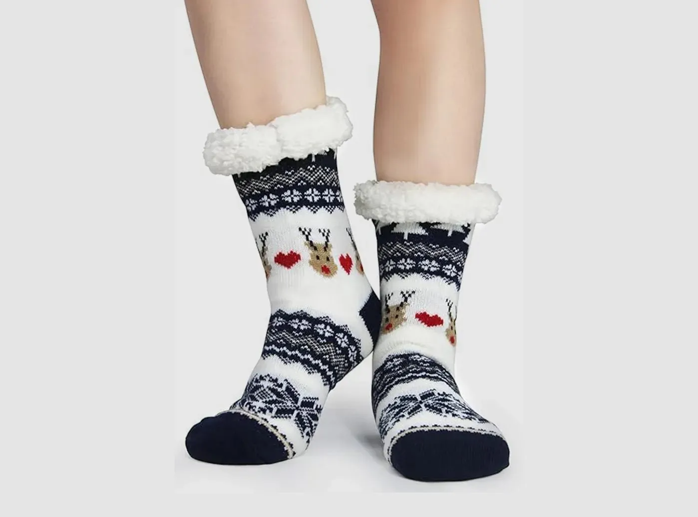 FitVille Women's Fur-lined Christmas Floor Socks sold by FitVille product image thumbnail 2