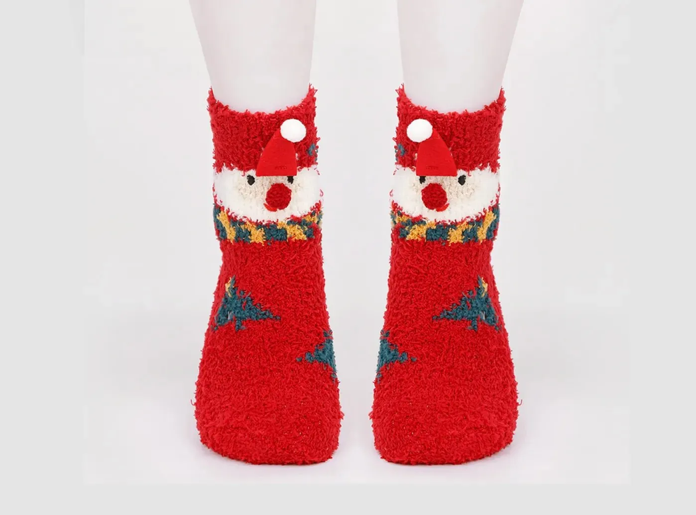 FitVille Women's Fuzzy Christmas Socks V2-3-Pack sold by FitVille product image thumbnail 2