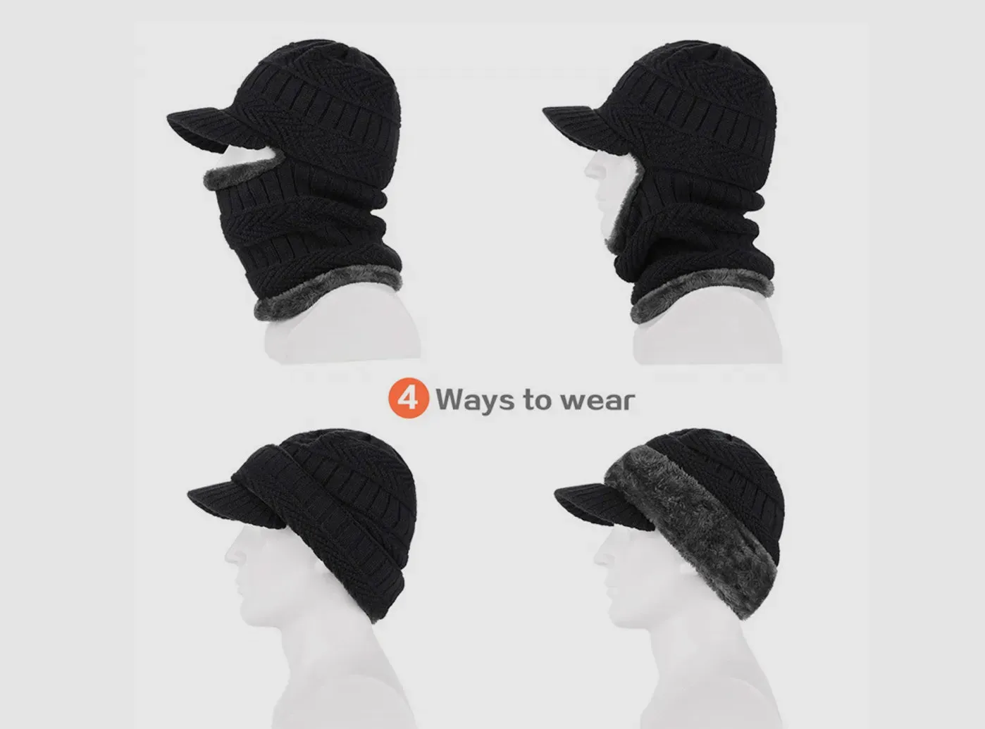 FitVille Unisex Winter Knitted Hat sold by FitVille product image thumbnail 4