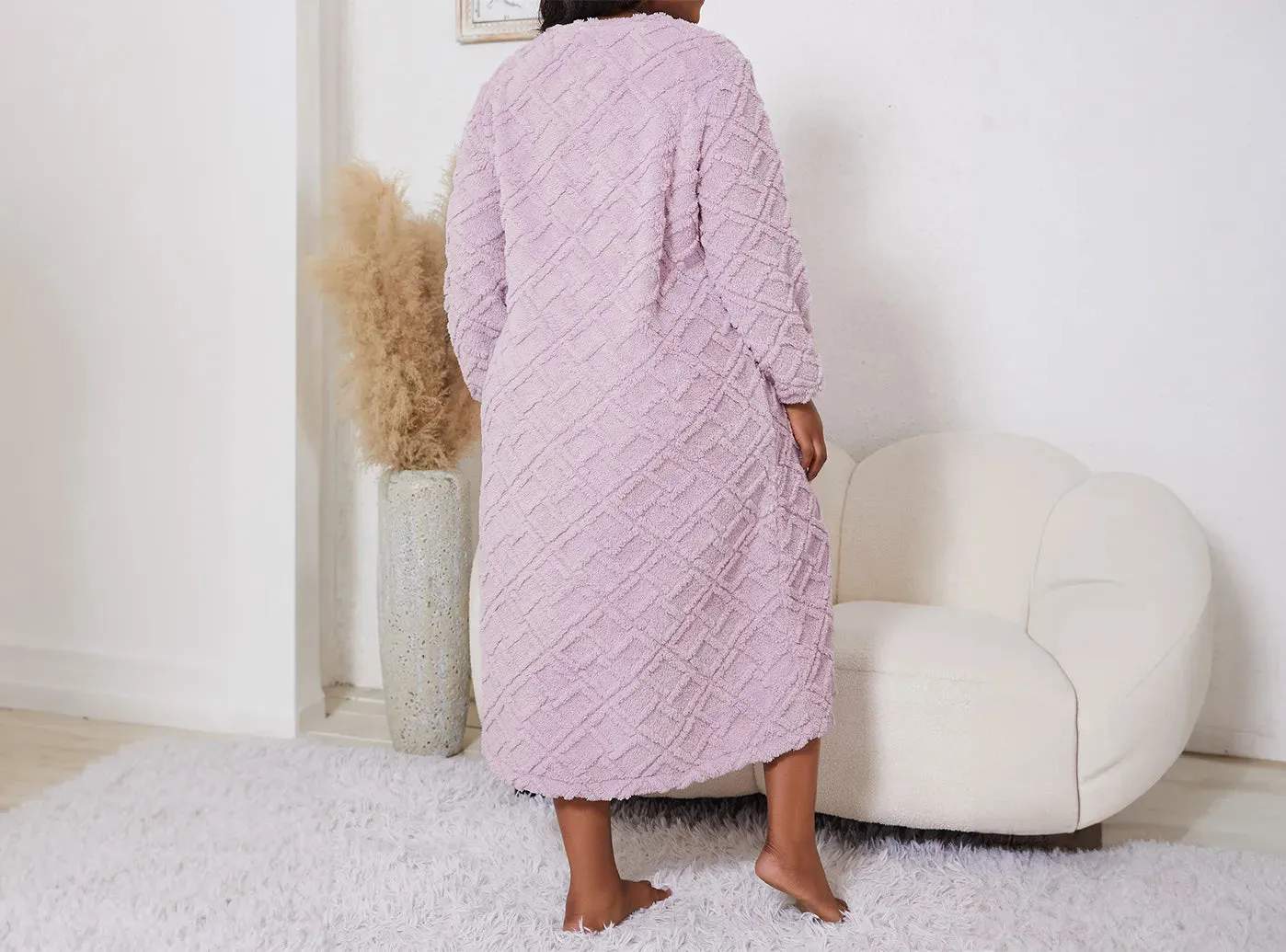 FitVille Women's Cozy Long Sleeve Pajama Dress sold by FitVille product image thumbnail 5