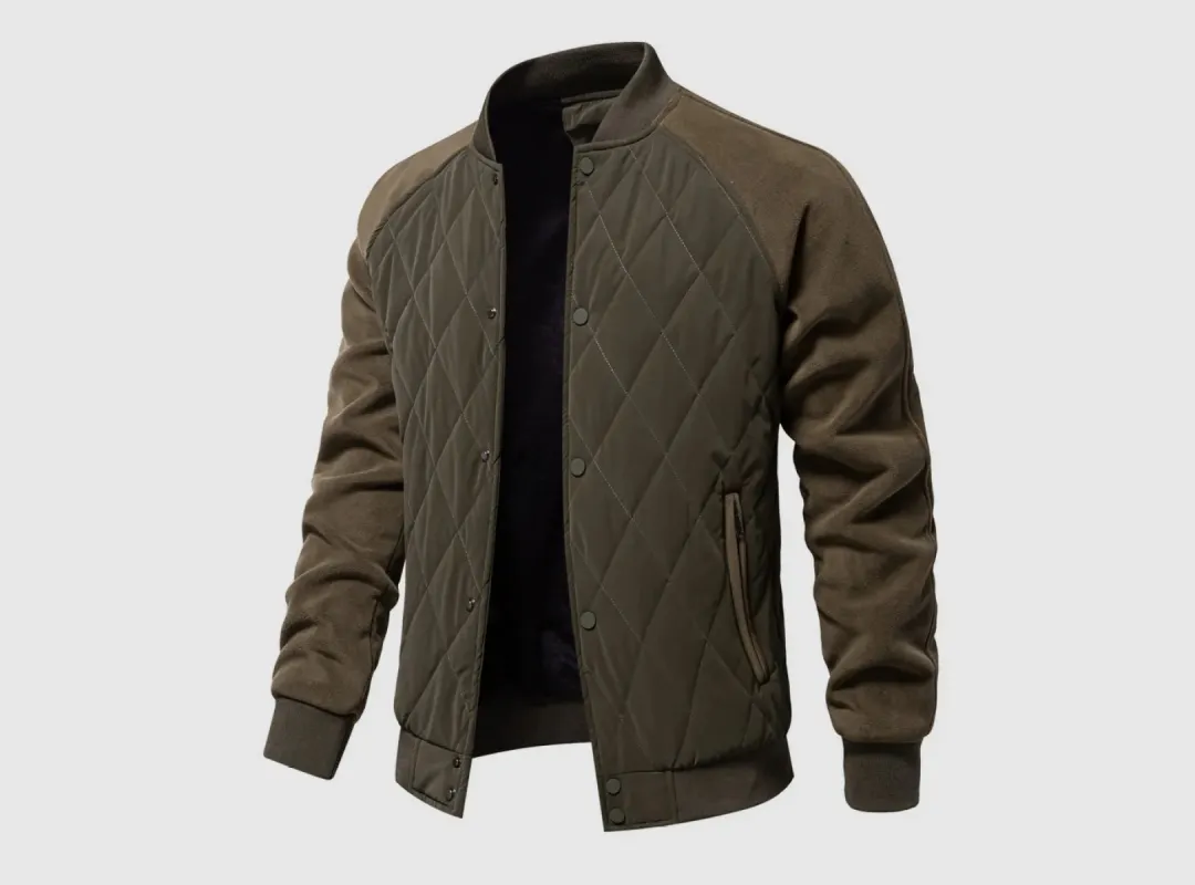 FitVille Men's Patchwork Fleece-Lined Bomber Jacket sold by FitVille