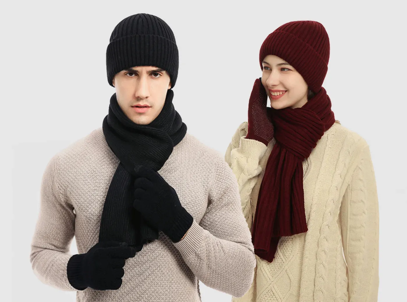 FitVille Winter Hat, Scarf, and Gloves Set (Unisex) sold by FitVille product image thumbnail 2