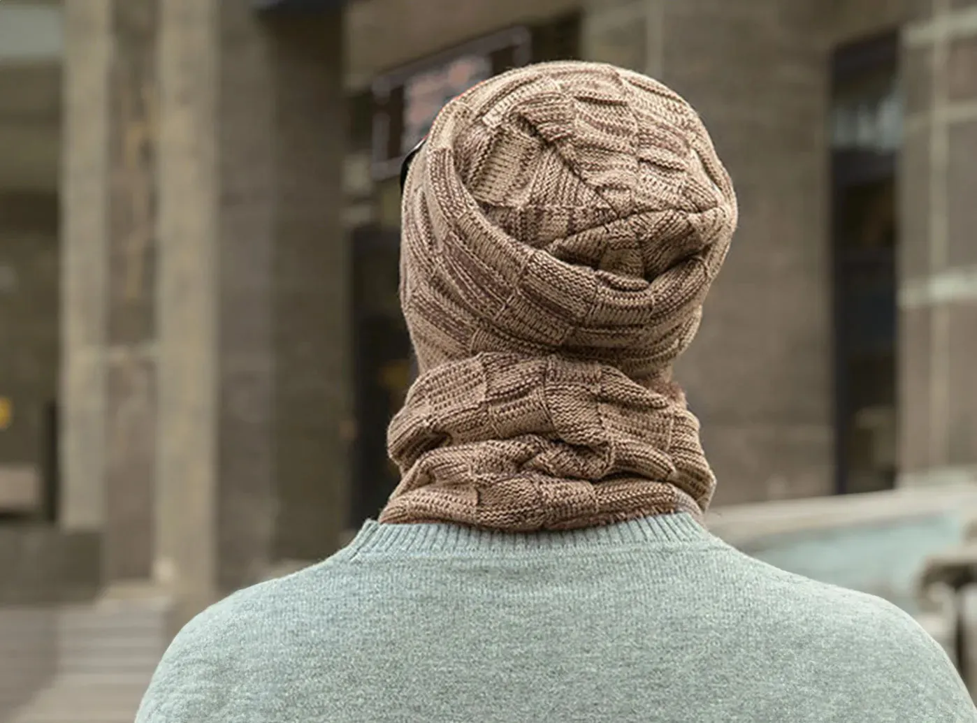 FitVille Men's Winter Beanie Hat and Scarf Set sold by FitVille product image thumbnail 3