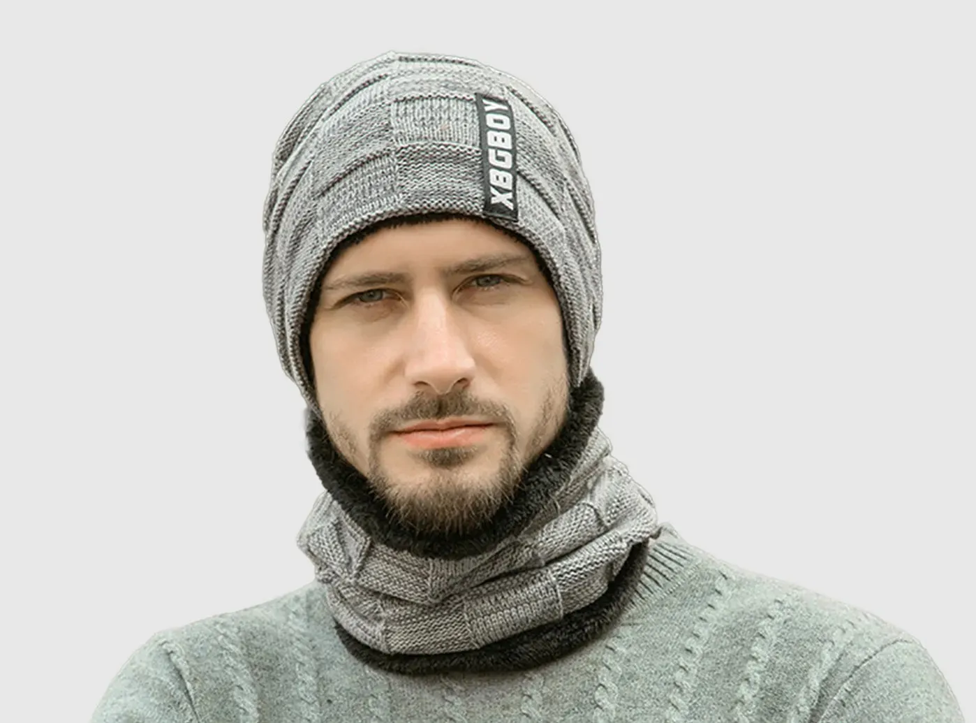 FitVille Men's Winter Beanie Hat and Scarf Set sold by FitVille product image thumbnail 5